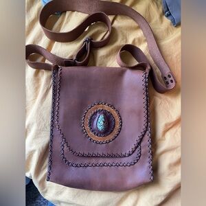 Mexican Brown Leather Crossbody Bag